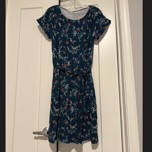 Garnet Hill Short-Sleeve Tie-Waist Dress sz L (2 dress bundle)